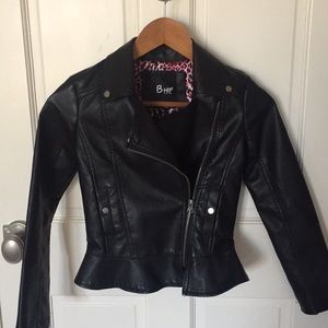 Girls imitation leather jacket